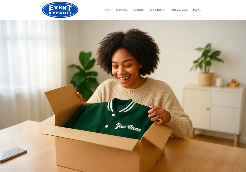 Event Apparel website