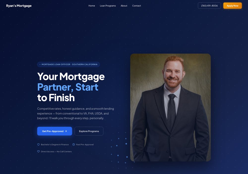 Ryan's Mortgage website