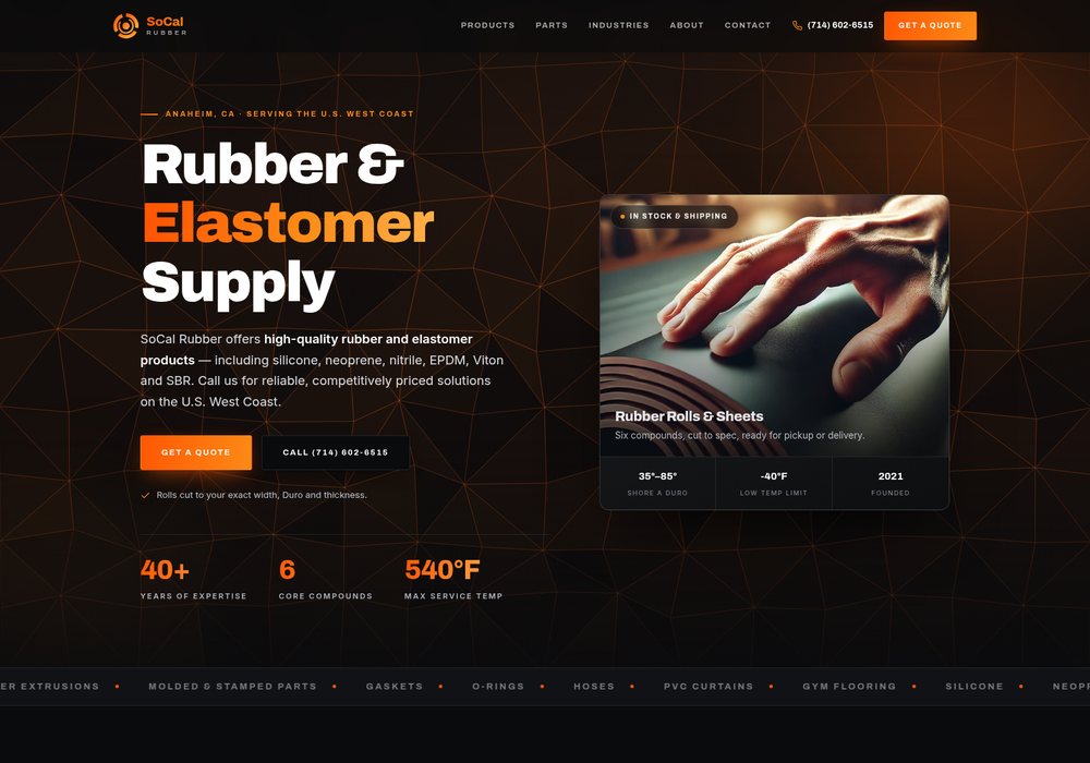 SoCal Rubber website